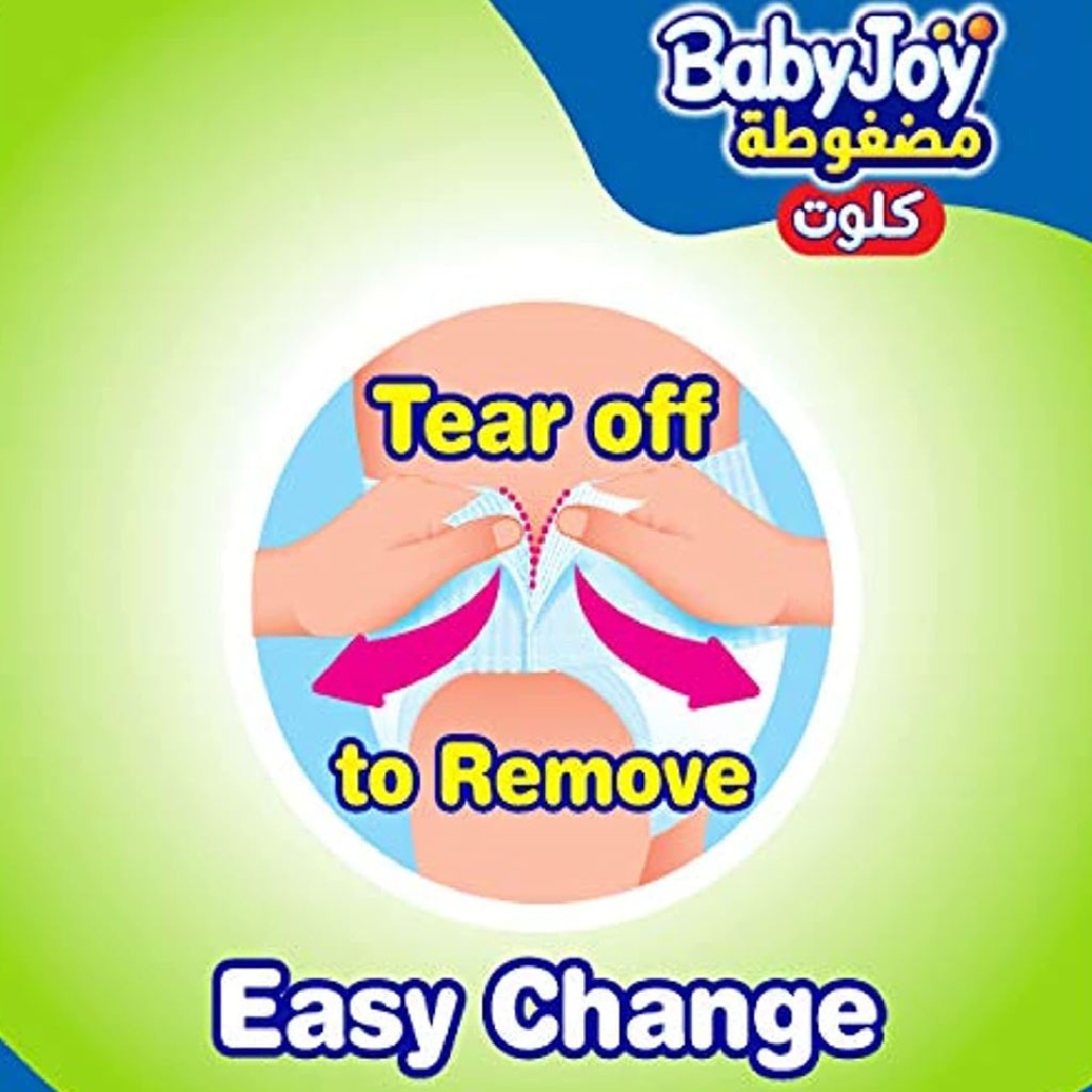 BabyJoy Compressed Diamond Pad Culotte Pant Baby Diapers, Size 4, Large For 9-14Kg Baby, Jumbo Pack of 88's - Easy Pharmacy LLC