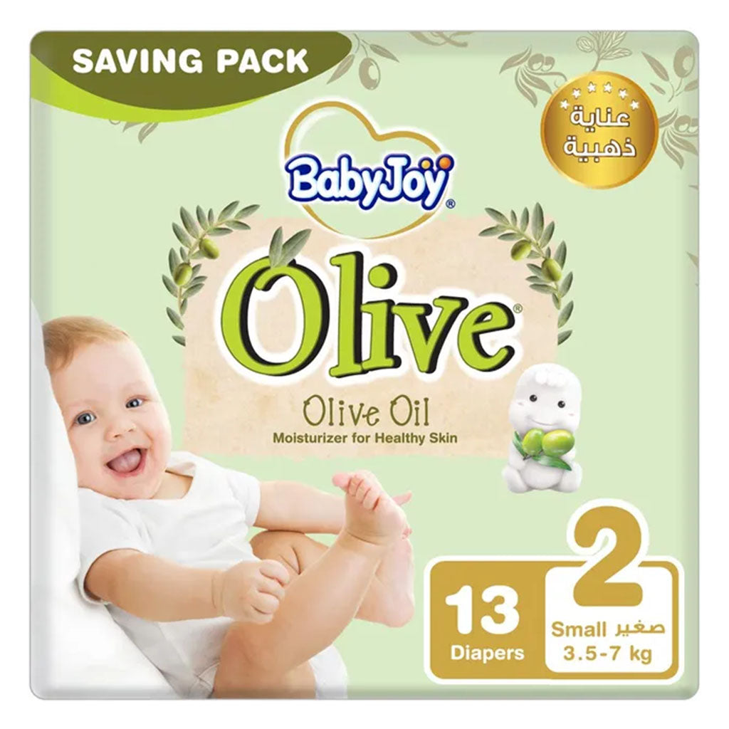 BabyJoy Olive Baby Diapers Size 2, Small For 3.5-7Kg Baby, Saving Pack of 13's - Easy Pharmacy LLC