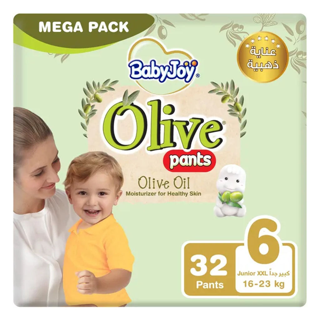 BabyJoy Olive Baby Pant Diapers, Size 6, Junior, XXL For 16-23Kg baby, Mega Pack of 32's - Easy Pharmacy LLC