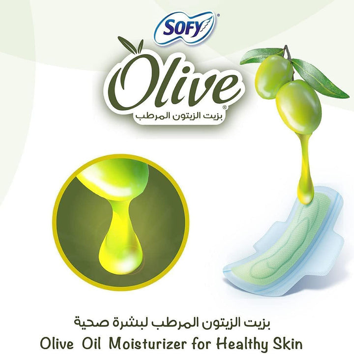 Sofy Olive Slim Cotton Touch Sanitary Pads With Wings, Large - 29cm, Pack of 30's - Easy Pharmacy LLC