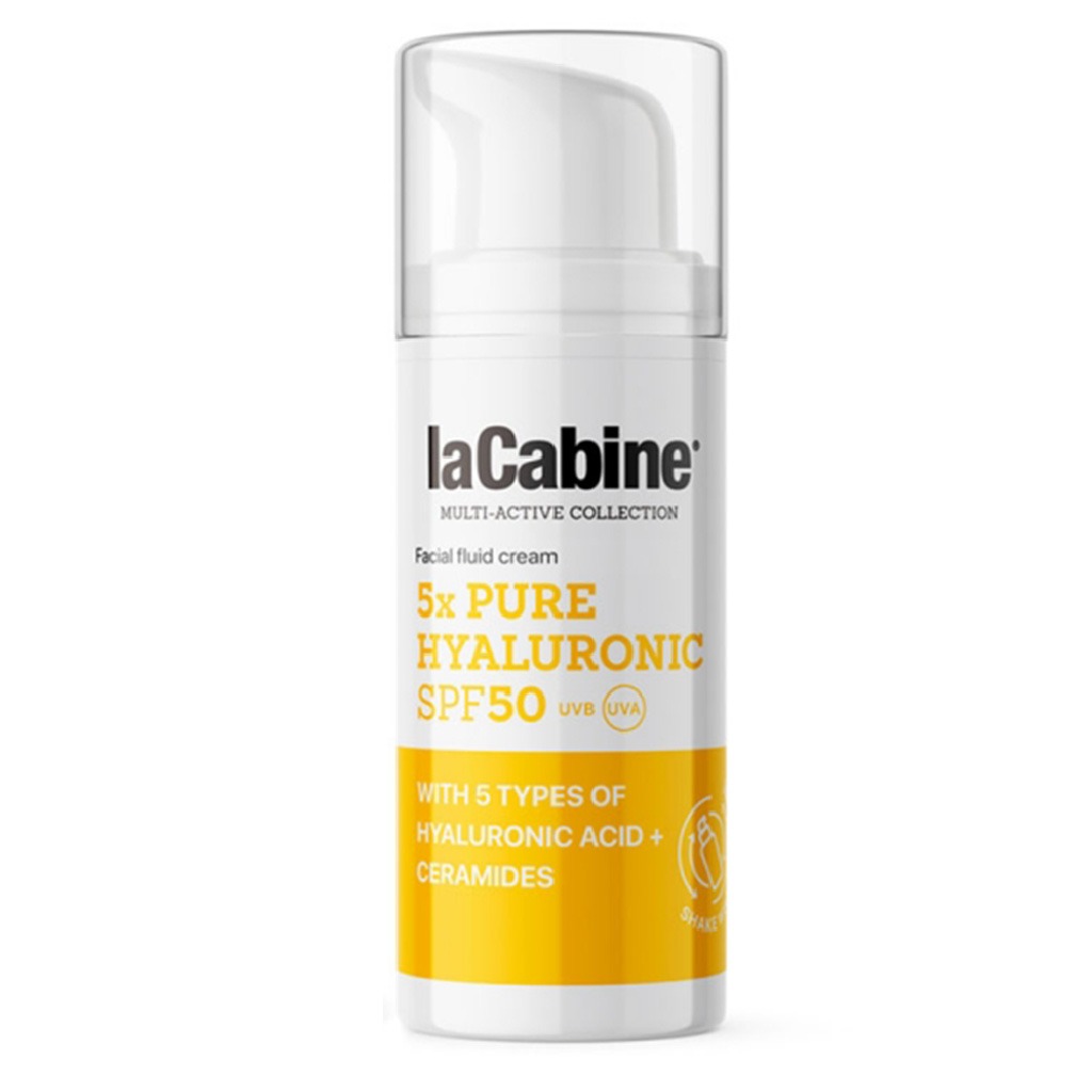 LaCabine 5X Pure Hyaluronic Acid Hydrating & Wrinkle Smoothing Facial Fluid Cream SPF50 30ml - Easy Pharmacy LLC