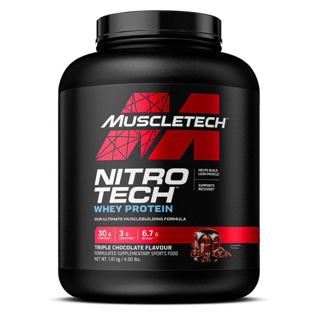 MuscleTech Nitrotech Whey Protein Powder, Triple Chocolate Flavor, 4lb - Easy Pharmacy LLC