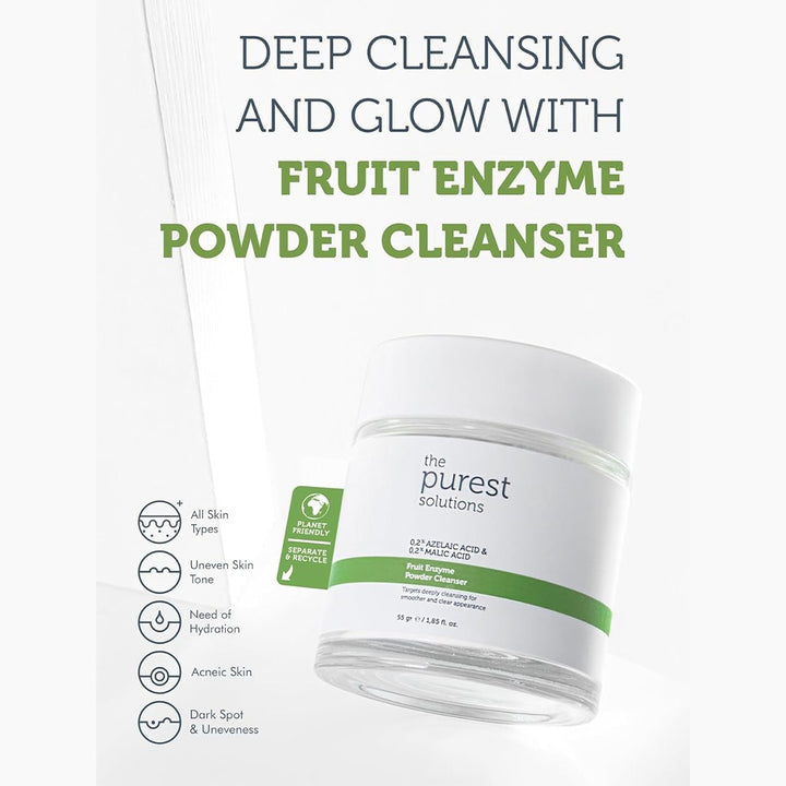 The Purest Solutions 0.2% Azelaic Acid & 0.2% Malic Acid Fruit Enzyme Powder Cleanser 55g - Easy Pharmacy LLC