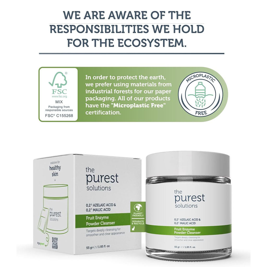 The Purest Solutions 0.2% Azelaic Acid & 0.2% Malic Acid Fruit Enzyme Powder Cleanser 55g - Easy Pharmacy LLC