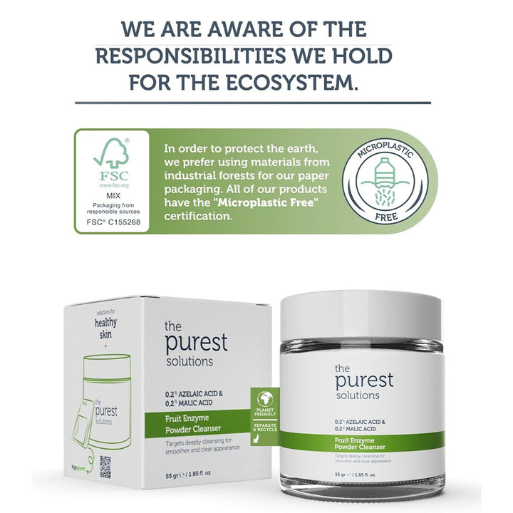 The Purest Solutions 0.2% Azelaic Acid & 0.2% Malic Acid Fruit Enzyme Powder Cleanser 55g - Easy Pharmacy LLC