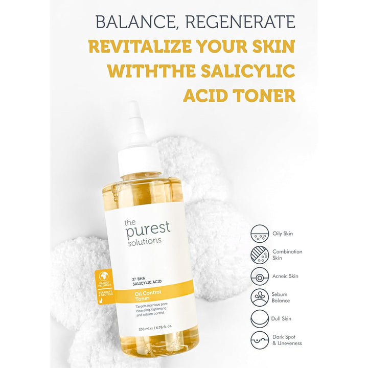 The Purest Solutions 2% BHA Salicylic Acid Oil Control Facial Toner 200ml - Easy Pharmacy LLC
