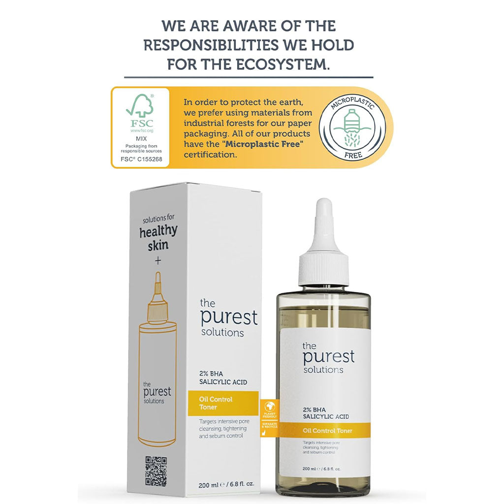 The Purest Solutions 2% BHA Salicylic Acid Oil Control Facial Toner 200ml - Easy Pharmacy LLC