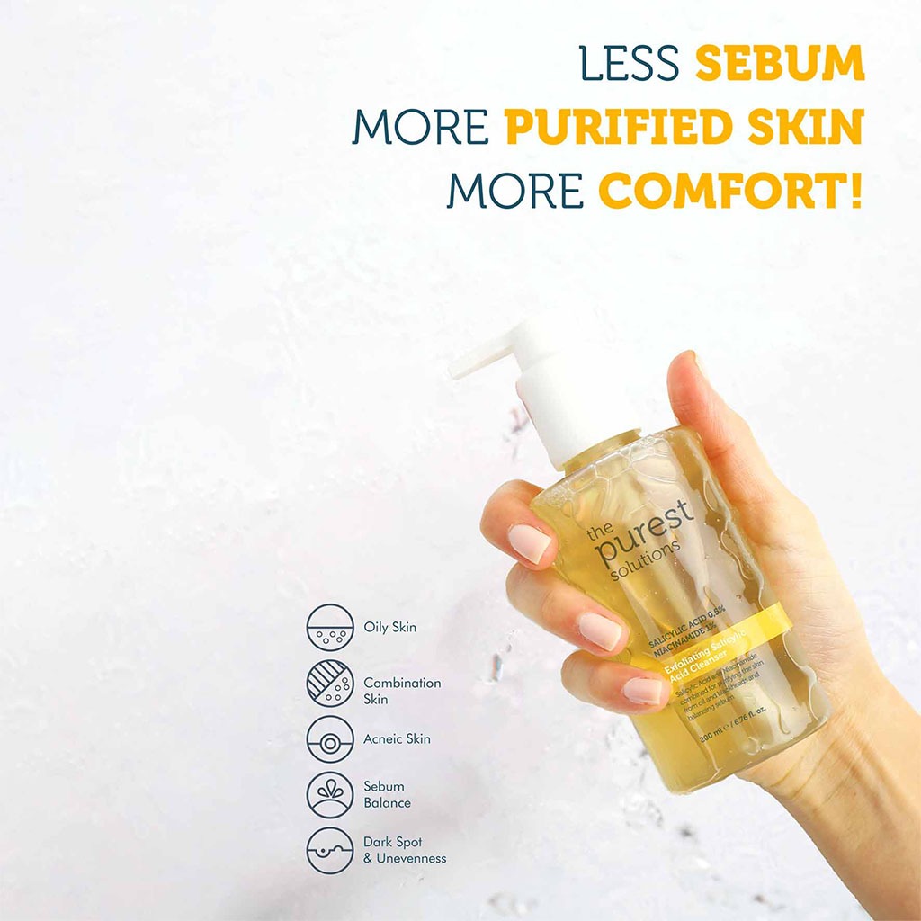 The Purest Solutions 0.5% Salicylic Acid & 1% Niacinamide Exfoliating Salicylic Acid Cleanser 200ml - Easy Pharmacy LLC