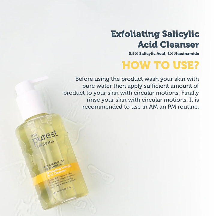 The Purest Solutions 0.5% Salicylic Acid & 1% Niacinamide Exfoliating Salicylic Acid Cleanser 200ml - Easy Pharmacy LLC