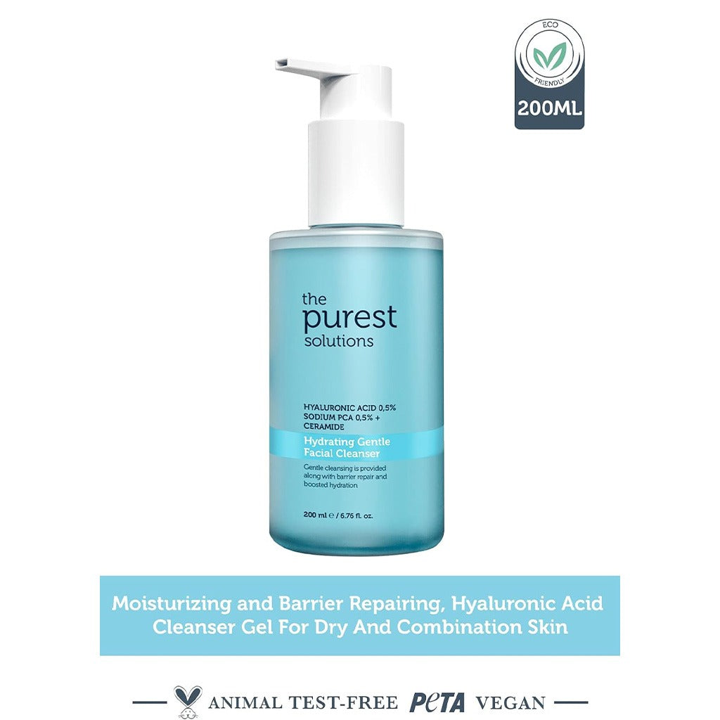The Purest Solutions 0.5% Hyaluronic Acid 0.5% Sodium PCA + Ceramide Hydrating Gentle Facial Cleanser 200ml - Easy Pharmacy LLC