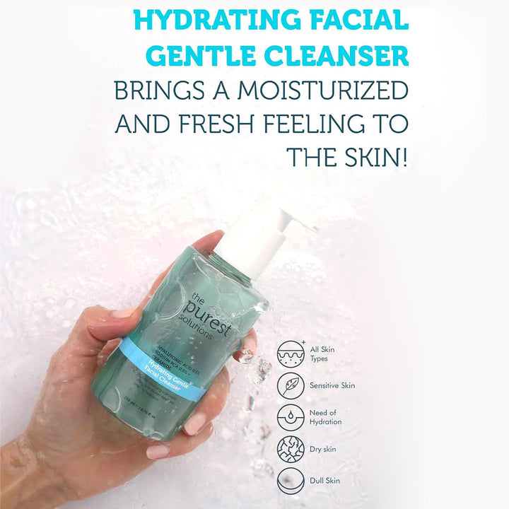 The Purest Solutions 0.5% Hyaluronic Acid 0.5% Sodium PCA + Ceramide Hydrating Gentle Facial Cleanser 200ml - Easy Pharmacy LLC
