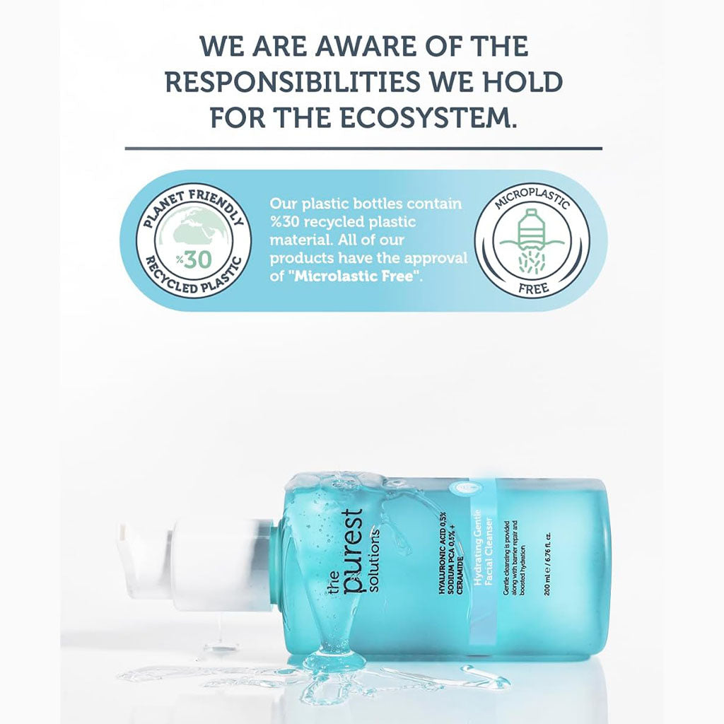 The Purest Solutions 0.5% Hyaluronic Acid 0.5% Sodium PCA + Ceramide Hydrating Gentle Facial Cleanser 200ml - Easy Pharmacy LLC