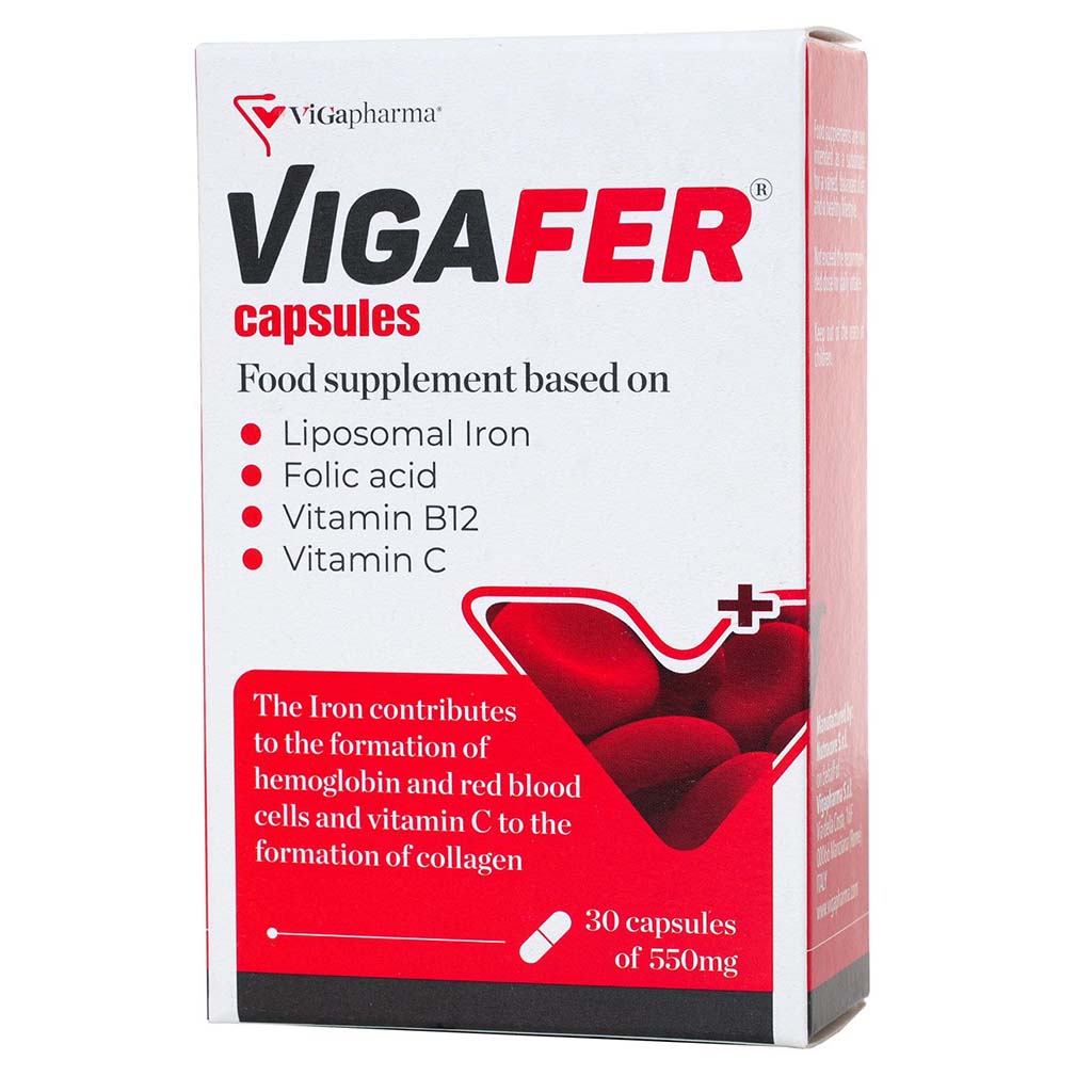 Vigafer Capsules With Iron, Folic Acid & Vitamin B12, Pack of 30's - Easy Pharmacy LLC