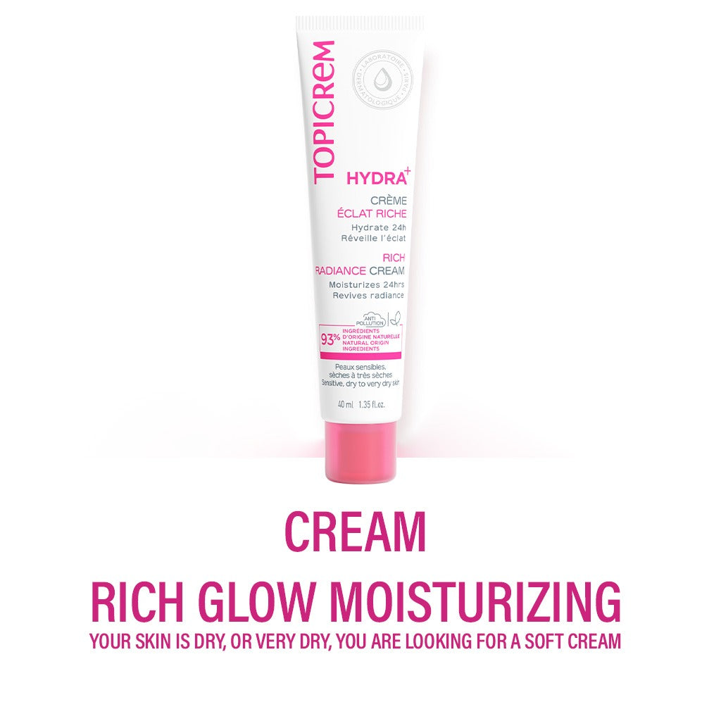 Topicrem Hydra+ Rich Moisturizing Radiance Cream For Sensitive & Dry To Very Dry Skin 40ml - Easy Pharmacy LLC