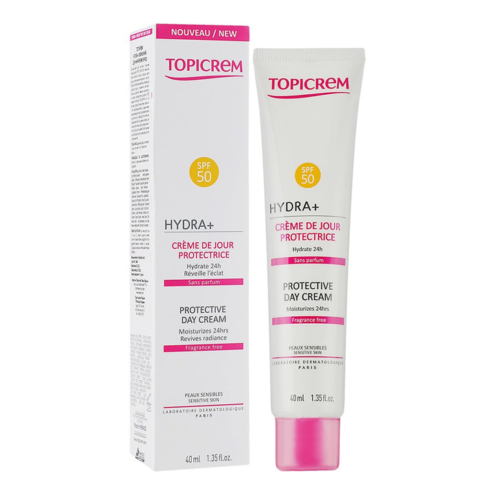 Topicrem Hydra + Protective Day Cream With SPF 50+ For Sensitive Skin, Fragrance Free 40ml - Easy Pharmacy LLC