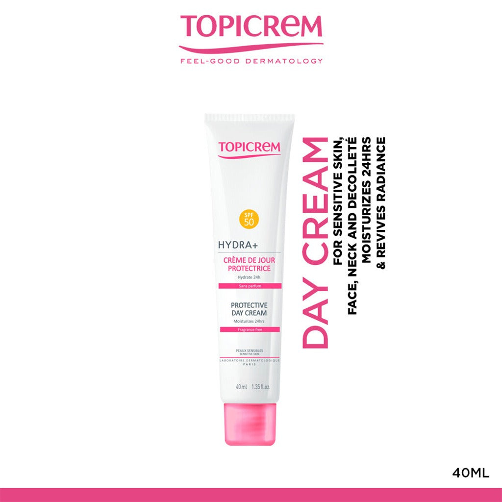 Topicrem Hydra + Protective Day Cream With SPF 50+ For Sensitive Skin, Fragrance Free 40ml - Easy Pharmacy LLC
