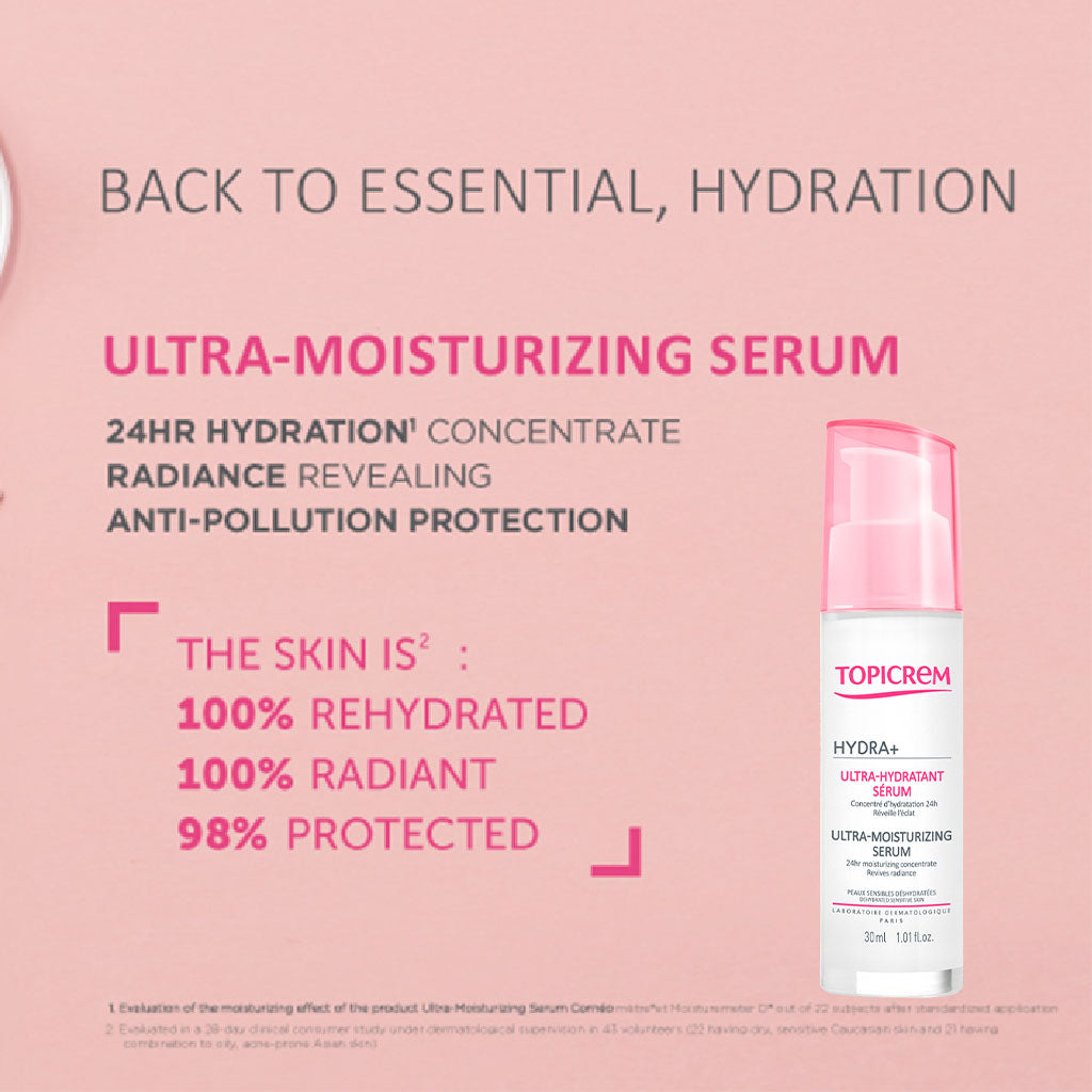 Topicrem Hydra+ Ultra Moisturizing Face Serum For Dehydrated, Sensitive Skin 30ml - Easy Pharmacy LLC