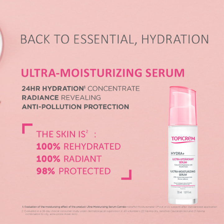 Topicrem Hydra+ Ultra Moisturizing Face Serum For Dehydrated, Sensitive Skin 30ml - Easy Pharmacy LLC
