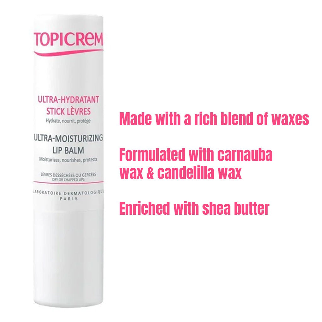 Topicrem Ultra-Moisturizing Lip Balm For Dry And Chapped Lips 5g - Easy Pharmacy LLC