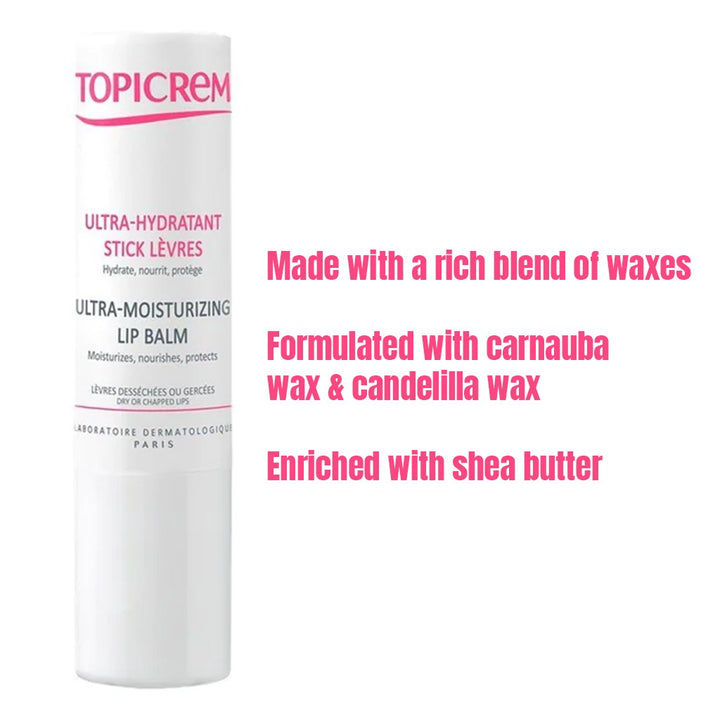 Topicrem Ultra-Moisturizing Lip Balm For Dry And Chapped Lips 5g - Easy Pharmacy LLC