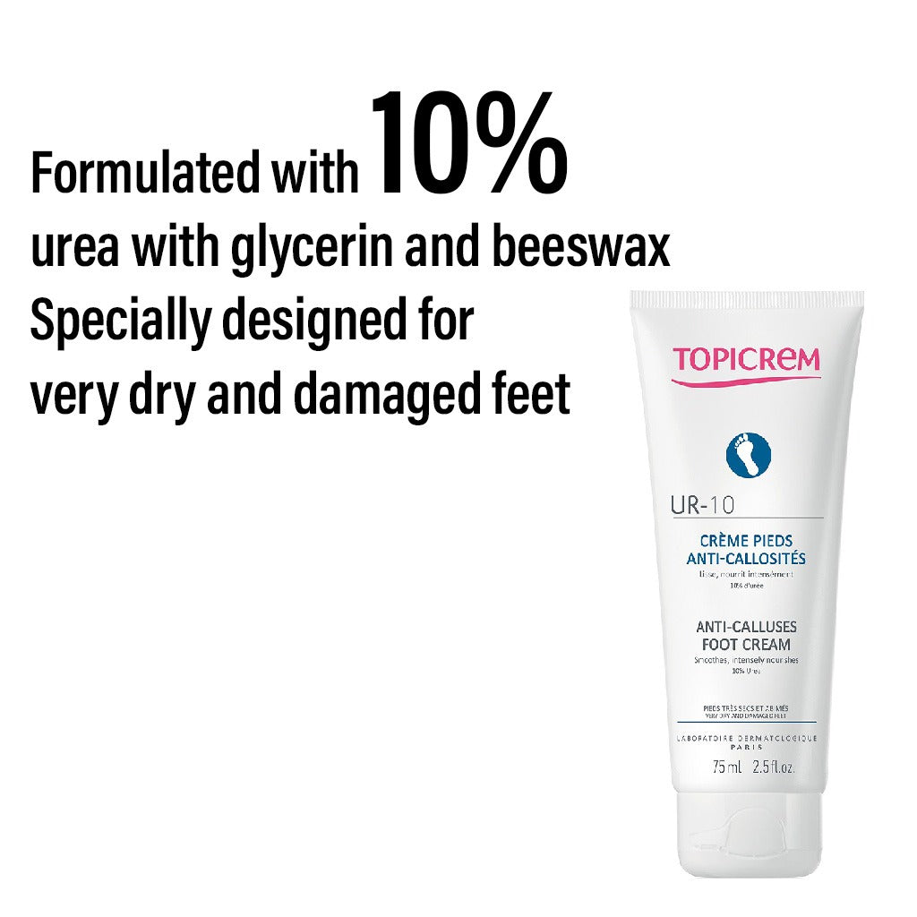 Topicrem UR 10 Anti-Callus Foot Cream For Very Dry And Damaged Feet 75ml - Easy Pharmacy LLC