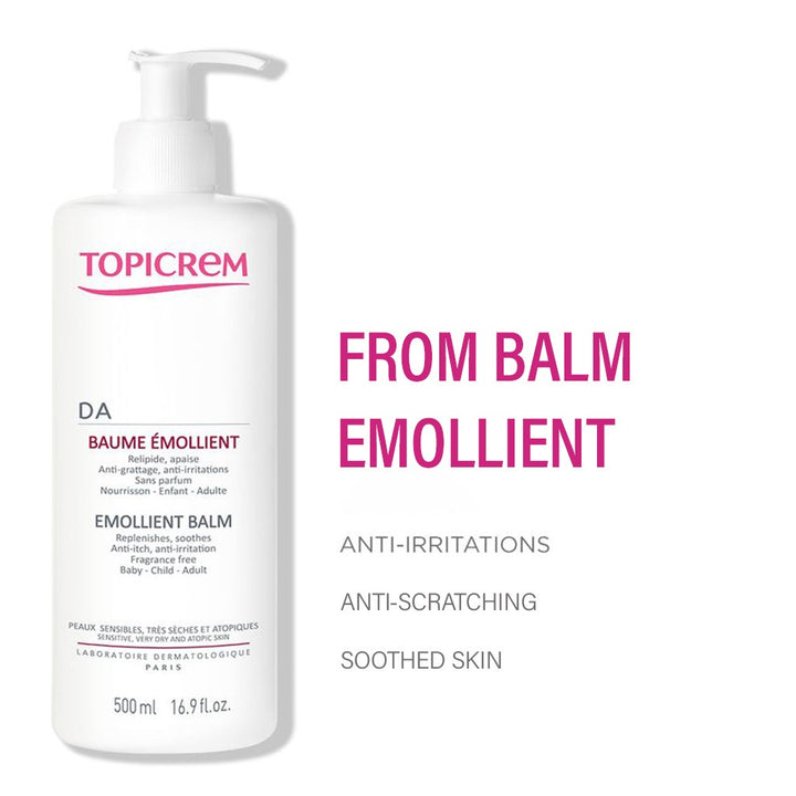 Topicrem DA Emollient Balm For Sensitive, Atopic & Very Dry Skin 500ml - Easy Pharmacy LLC