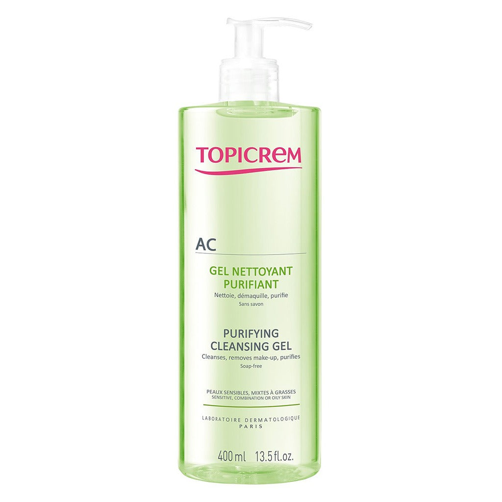 Topicrem AC Purifying Face Cleansing Gel For Sensitive, Combination & Oily Skin 400ml - Easy Pharmacy LLC