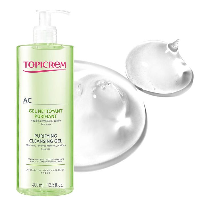 Topicrem AC Purifying Face Cleansing Gel For Sensitive, Combination & Oily Skin 400ml - Easy Pharmacy LLC