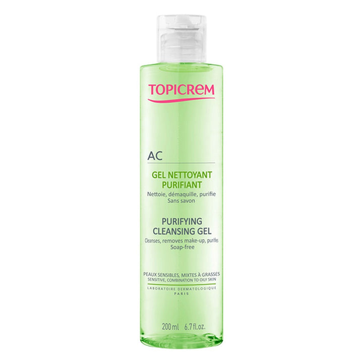 Topicrem AC Purifying Face Cleansing Gel For Sensitive, Combination & Oily Skin 200ml - Easy Pharmacy LLC
