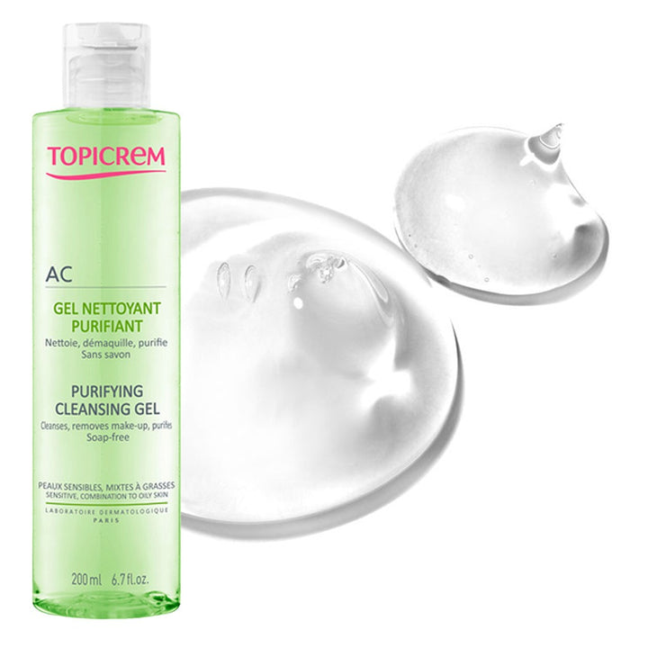 Topicrem AC Purifying Face Cleansing Gel For Sensitive, Combination & Oily Skin 200ml - Easy Pharmacy LLC