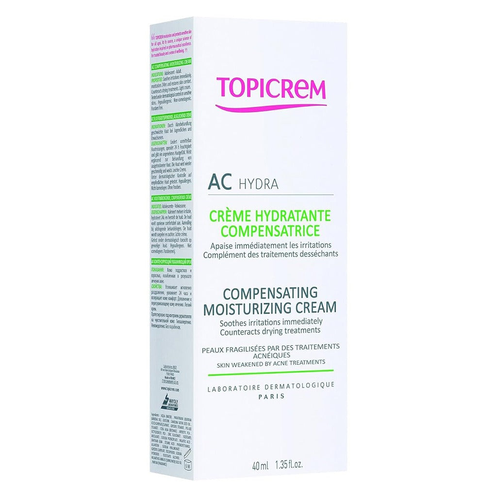 Topicrem AC Hydra Compensating Moisturizing Cream For Skin Weakened By Acne Treatments 40ml - Easy Pharmacy LLC