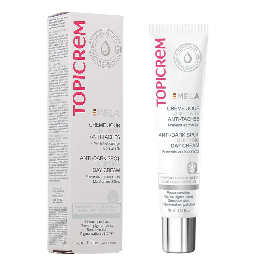 Topicrem Mela Anti-Dark Spot Unifying Day Cream For Sensitive Skin With Pigmentation SPF 50+ 40ml - Easy Pharmacy LLC