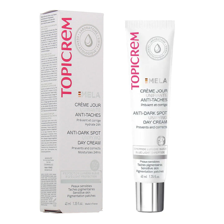 Topicrem Mela Anti-Dark Spot Unifying Day Cream For Sensitive Skin With Pigmentation SPF 50+ 40ml - Easy Pharmacy LLC