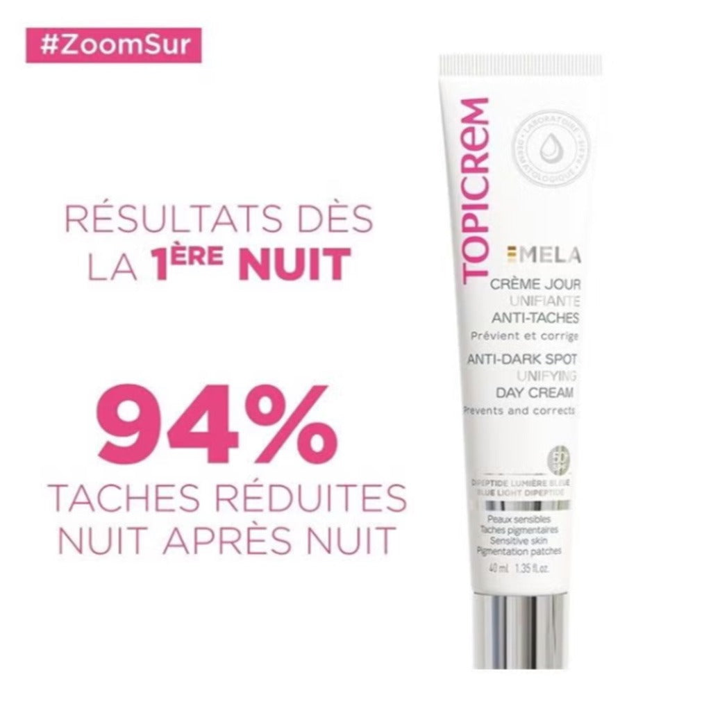 Topicrem Mela Anti-Dark Spot Unifying Day Cream For Sensitive Skin With Pigmentation SPF 50+ 40ml - Easy Pharmacy LLC