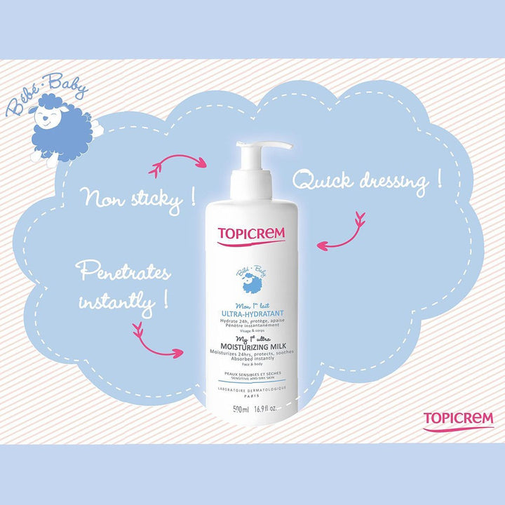 Topicrem Baby My 1st Ultra Moisturizing Milk For Sensitive & Dry Skin 500ml - Easy Pharmacy LLC