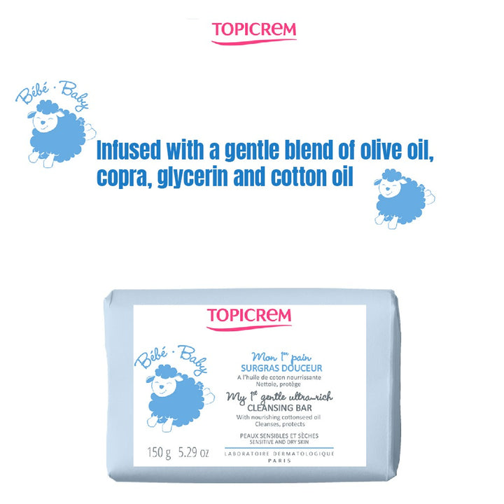 Topicrem My 1st Gentle Ultra-Rich Cleansing Bar For Sensitive & Dry Skin 150g - Easy Pharmacy LLC