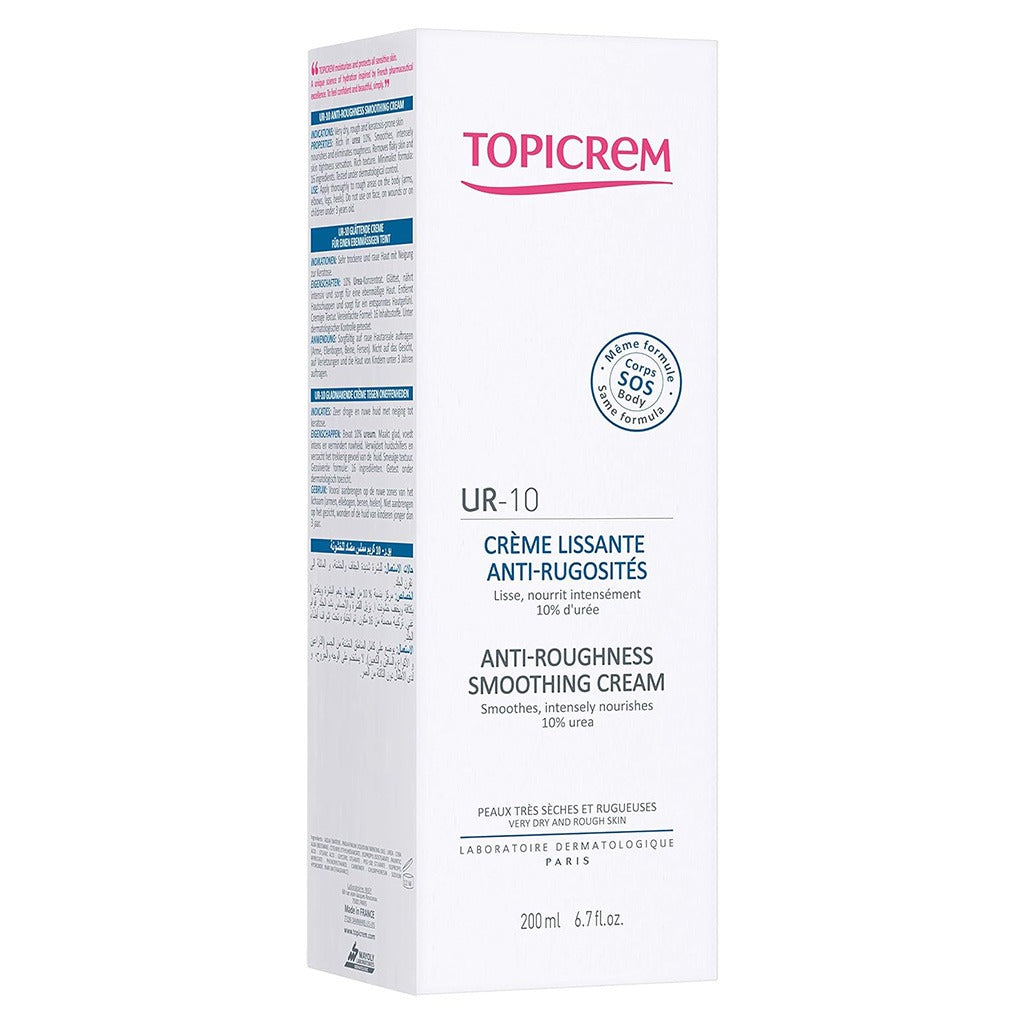 Topicrem UR-10 Anti-Roughness Smoothing Cream For Very Dry And Rough Skin 200ml - Easy Pharmacy LLC