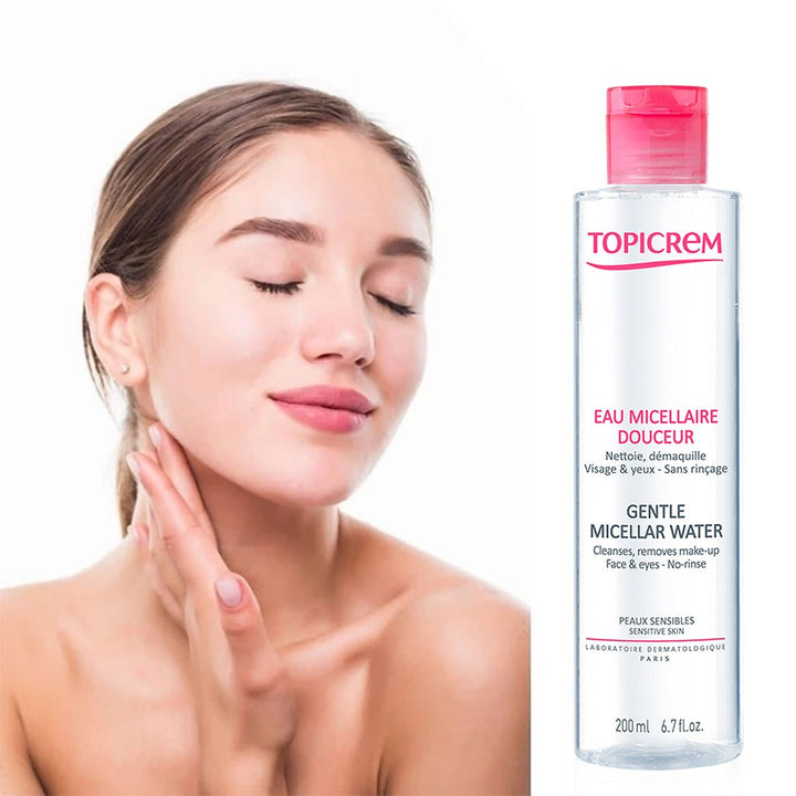 Topicrem Hydra+ Gentle Micellar Water For Sensitive Skin, Cleansing & Makeup Remover Solution For Face & Eyes 200ml - Easy Pharmacy LLC