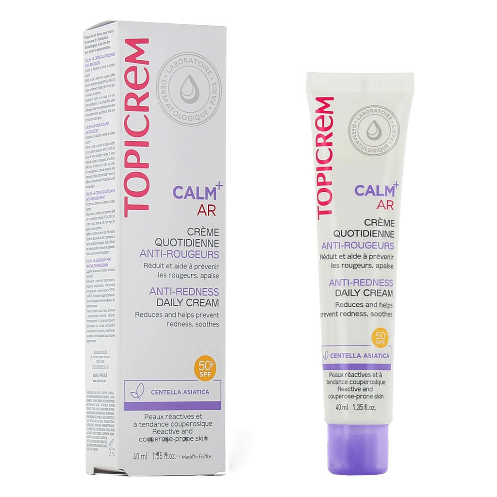 Topicrem Calm+ AR Anti-Redness Daily Cream With SPF 50+ For Reactive & Cuperose-Prone Skin 40ml - Easy Pharmacy LLC