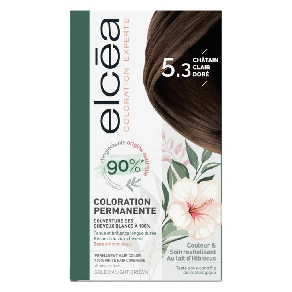 Noreva Elcea Coloration Experte Permanent Hair Color - 5.3 Golden Light Brown - Easy Pharmacy LLC