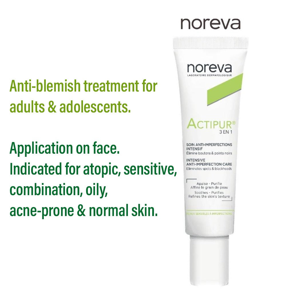 Noreva Actipur 3-in-1 Anti-Imperfection Care Cream For Acne Prone Skin 30ml - Easy Pharmacy LLC
