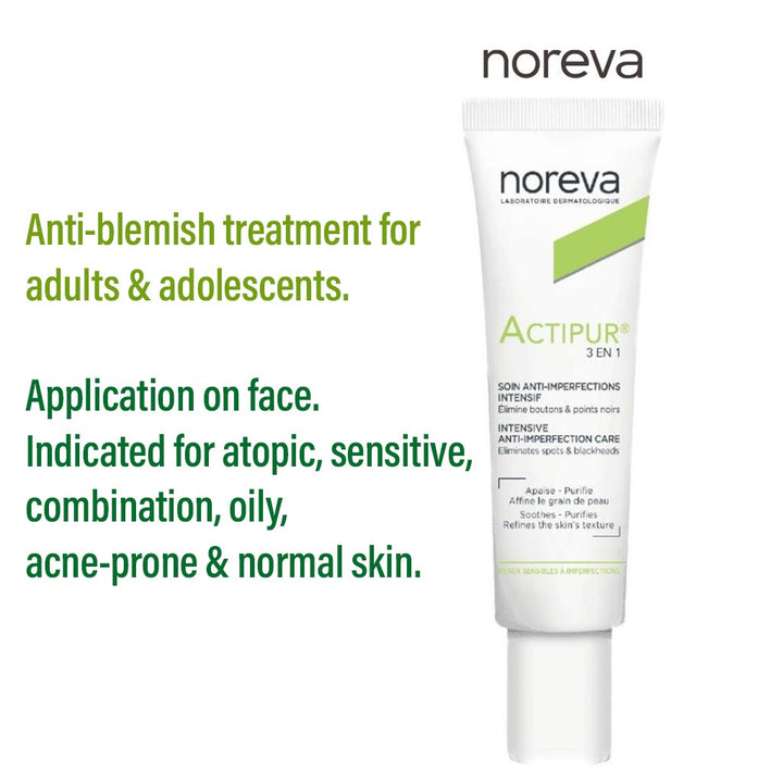 Noreva Actipur 3-in-1 Anti-Imperfection Care Cream For Acne Prone Skin 30ml - Easy Pharmacy LLC
