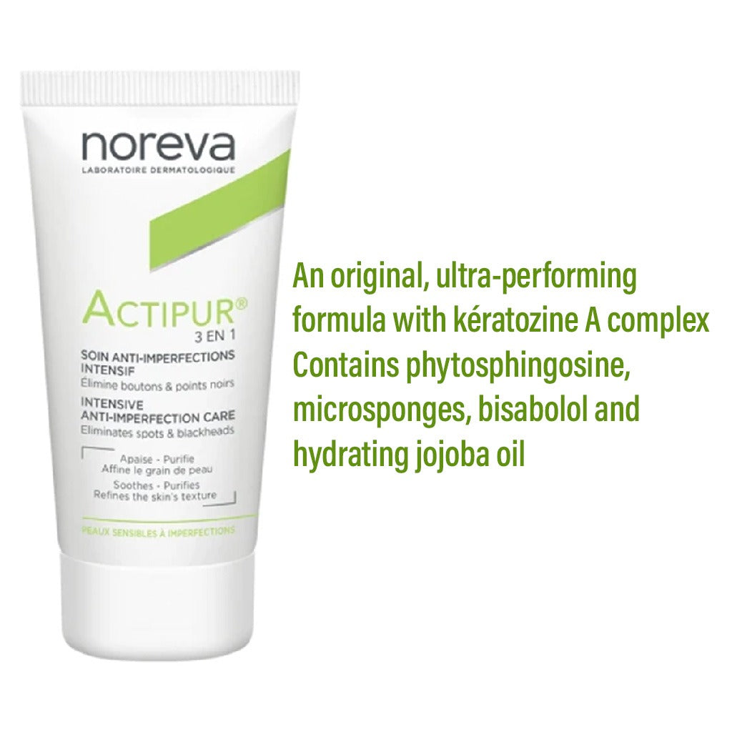 Noreva Actipur 3-in-1 Anti-Imperfection Care Cream For Acne Prone Skin 30ml - Easy Pharmacy LLC