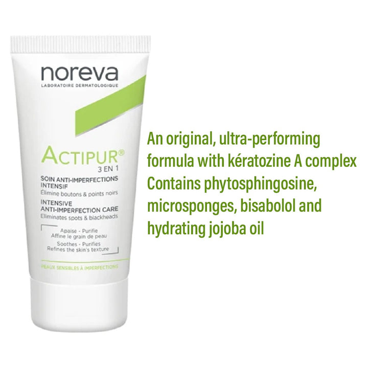 Noreva Actipur 3-in-1 Anti-Imperfection Care Cream For Acne Prone Skin 30ml - Easy Pharmacy LLC