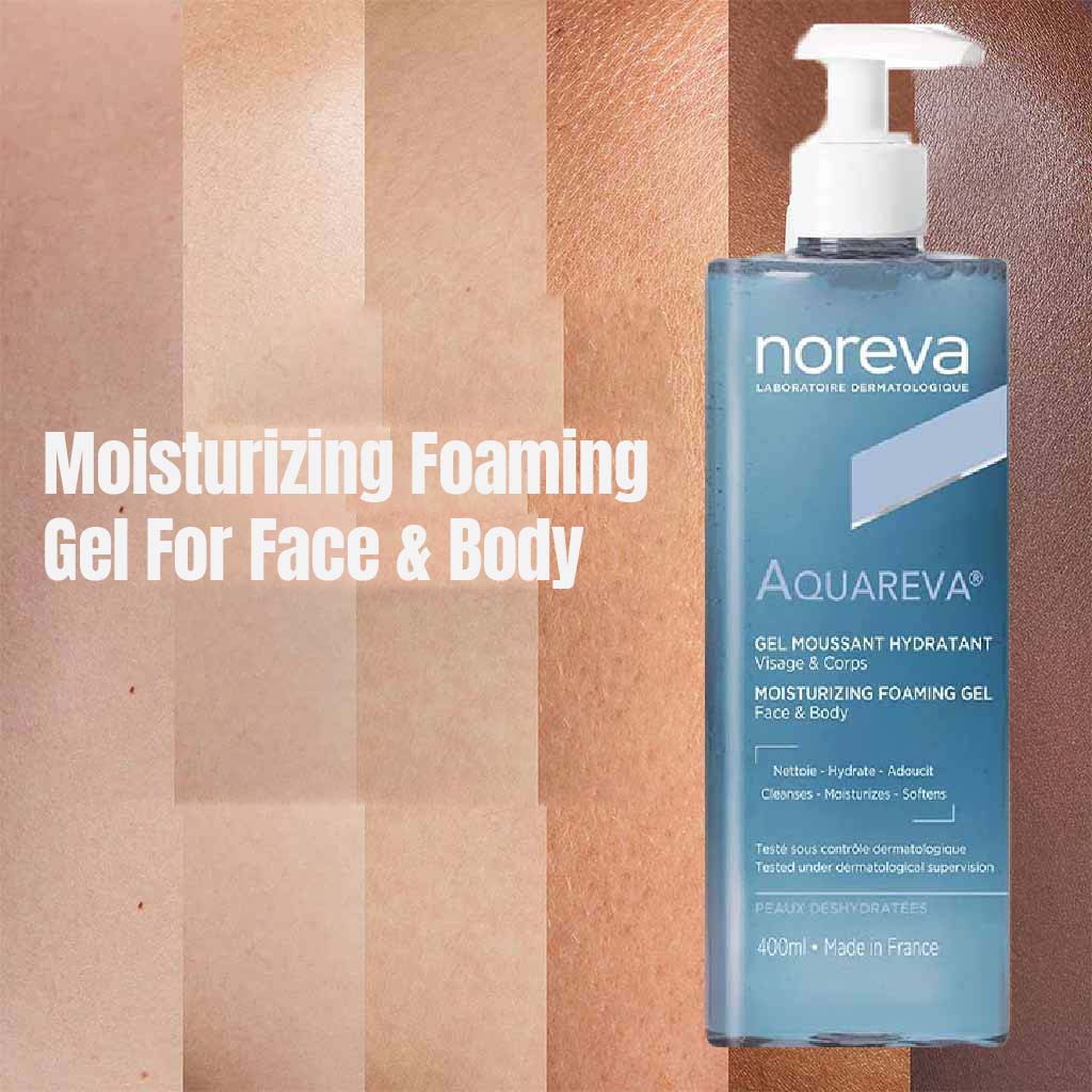 Noreva Aquareva Moisturizing Foaming Gel To Cleanse Face & Body 400ml - Easy Pharmacy LLC