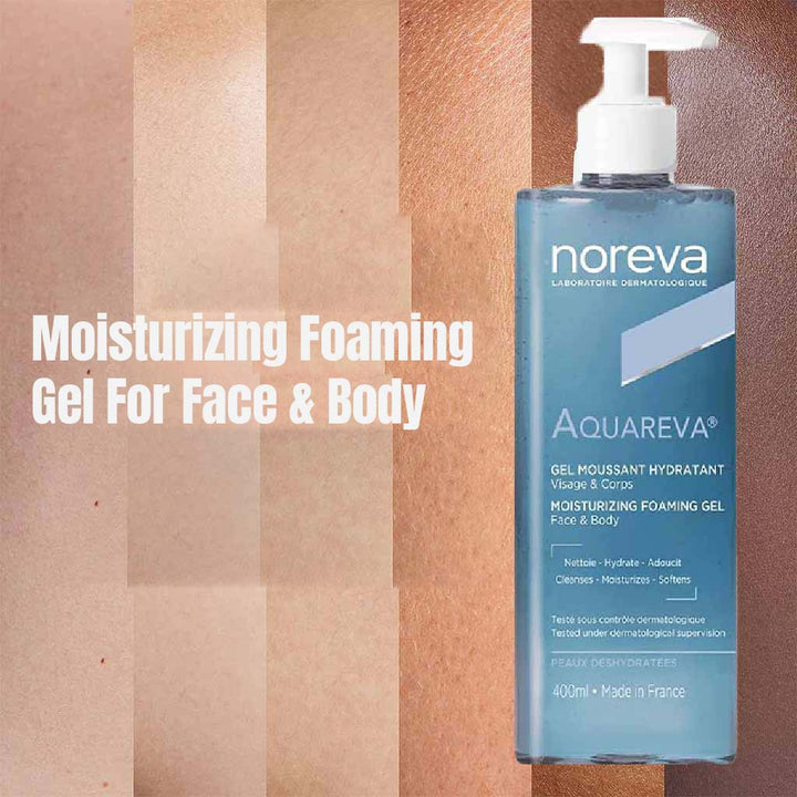 Noreva Aquareva Moisturizing Foaming Gel To Cleanse Face & Body 400ml - Easy Pharmacy LLC