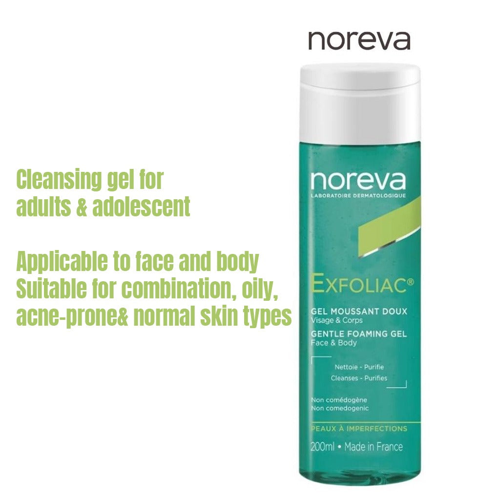 Noreva Exfoliac Gentle Foaming Gel For Face And Body 200ml - Easy Pharmacy LLC