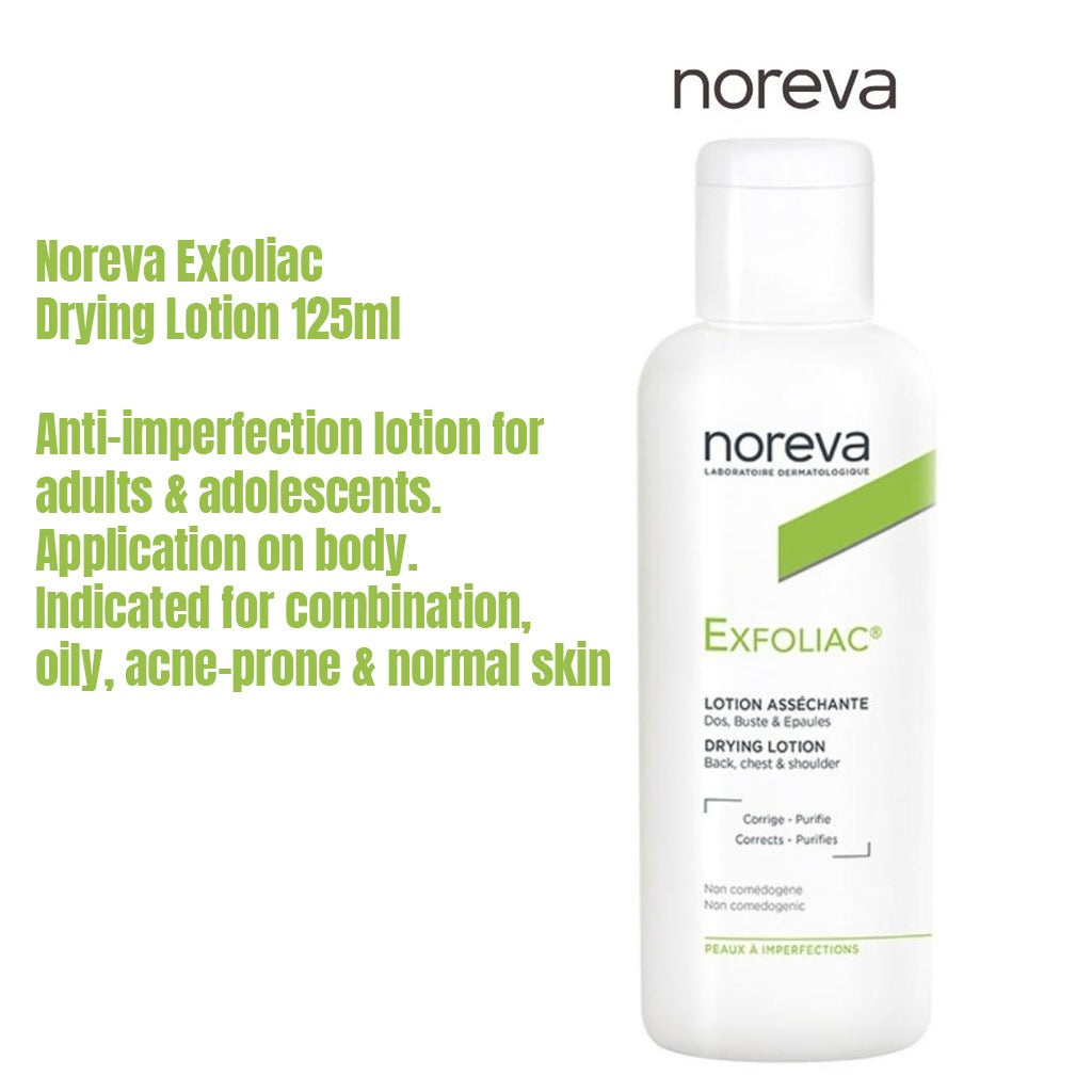 Noreva Exfoliac Drying Lotion For Face, Back, Chest, & Shoulder 125ml - Easy Pharmacy LLC