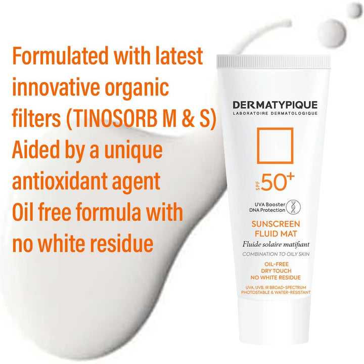 Dermatypique Sunscreen Fluid Mat With SPF 50+ For Combination To Oily Skin 50ml - Easy Pharmacy LLC