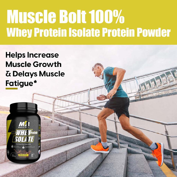 Muscle Bolt 100% Whey Protein Isolate Protein Powder Mix With BCAAs & Glutamine, Double Rich Chocolate Flavor 2lb - Easy Pharmacy LLC